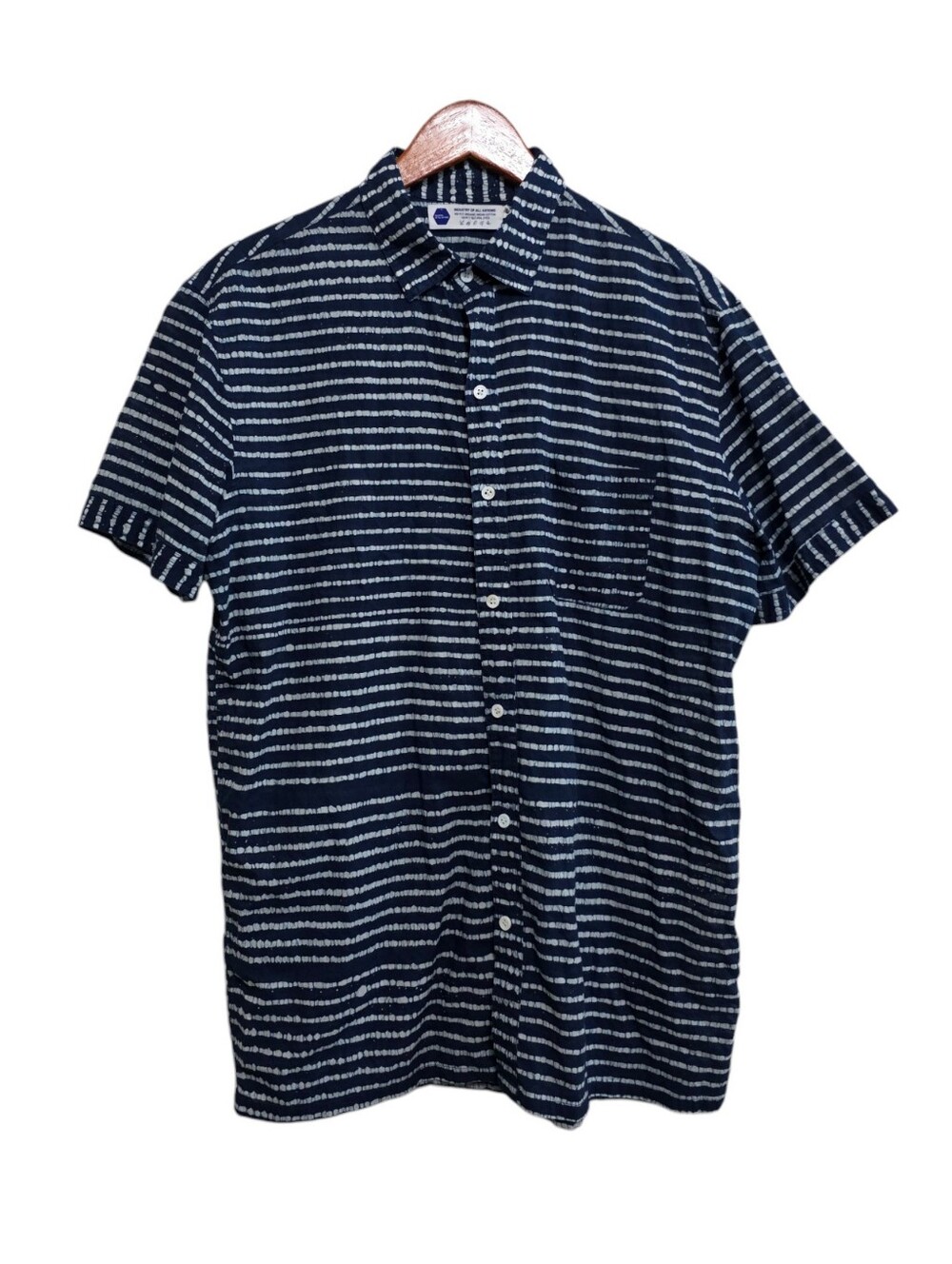 Industry of All Nations Madras Batik Stripe Shirt Size Large